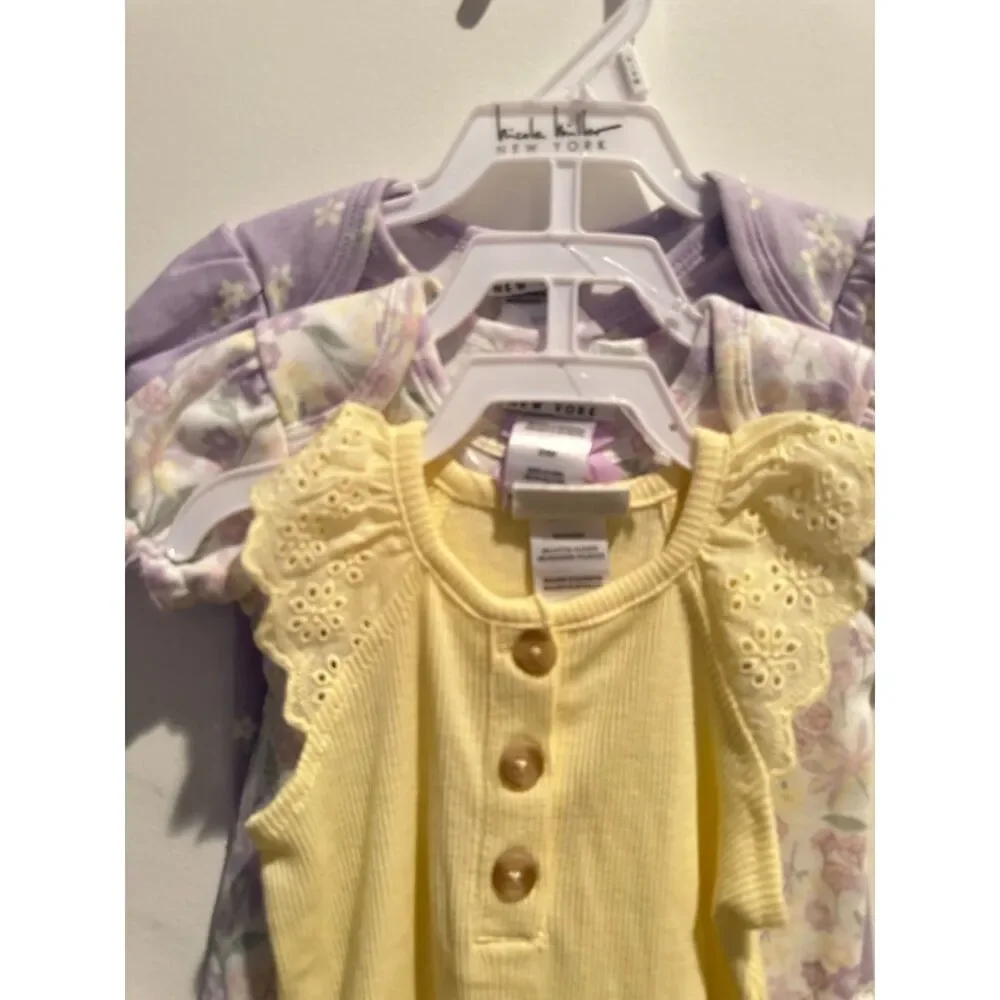 NWT Nicole Miller New York Baby Girl One Piece Shirts (3 Piece) Size 6/9 Months